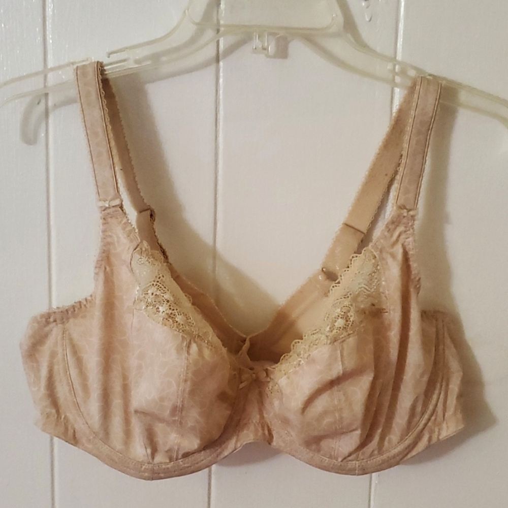 Elomi - Kim Underwire Plunge Stretch Lace Bra in Caramel, Size 38DD